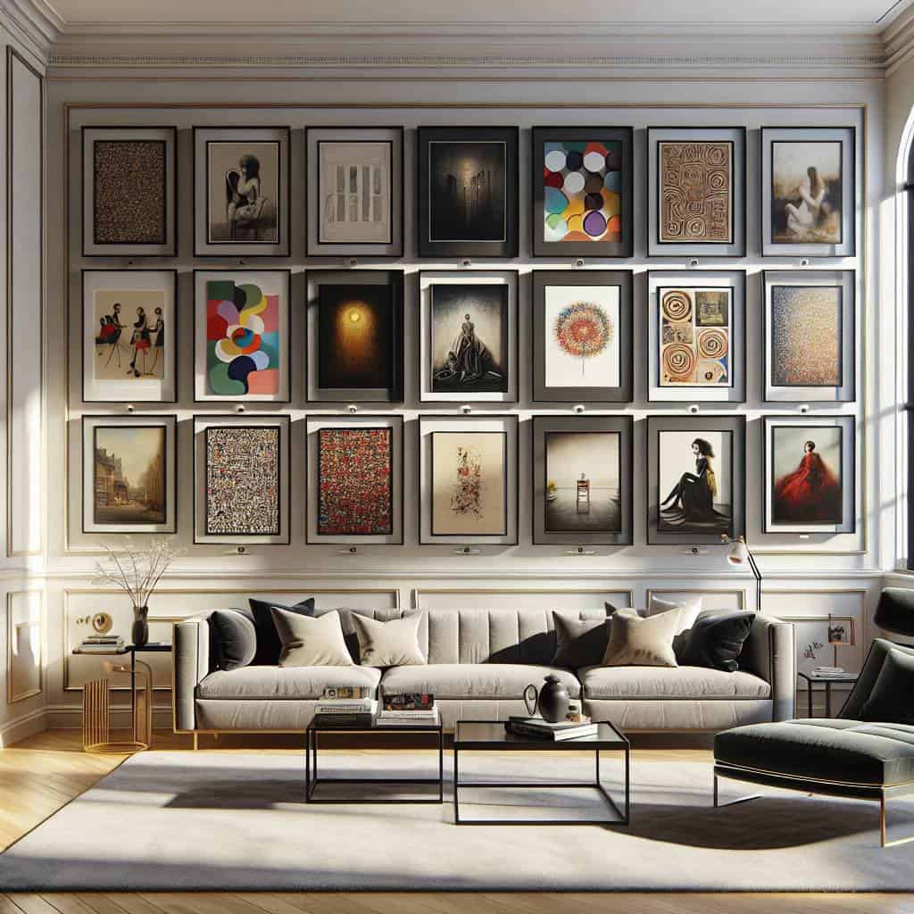 Curating a home art gallery with digital frames.