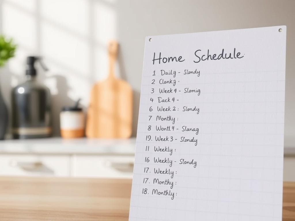 Cleaning schedule for home maintenance