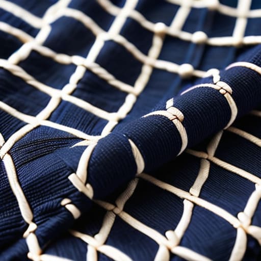 Sashiko geometric stitch spacing on fabric.