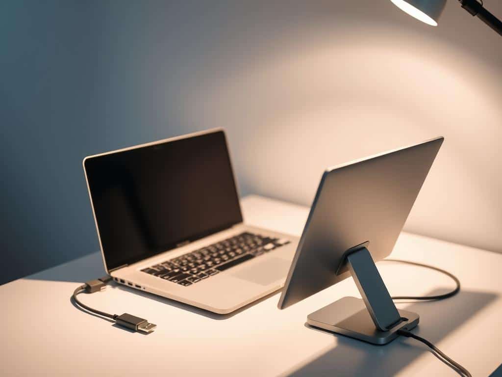 laptops and portable monitor for mobile office